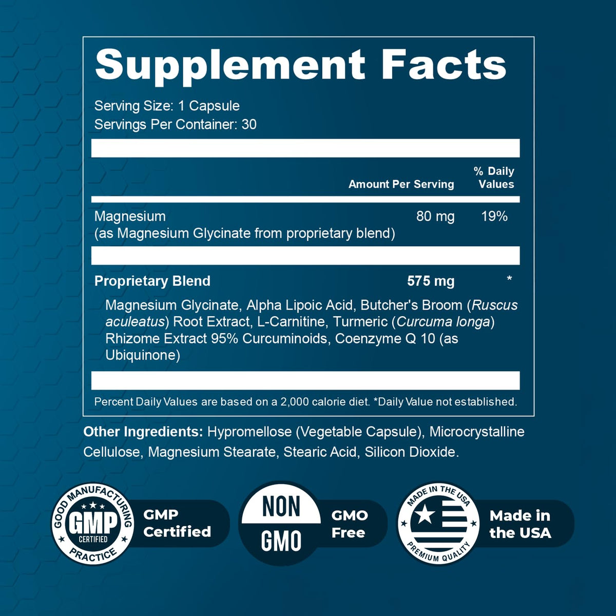 Nature’s NutriWave Alphacur – Natural Supplement with Magnesium, Alpha Lipoic Acid, Turmeric & CoQ10 – Non-GMO, 100% Natural, Made in the USA, GMP-Certified – 30 Capsules, 6 Month Supply