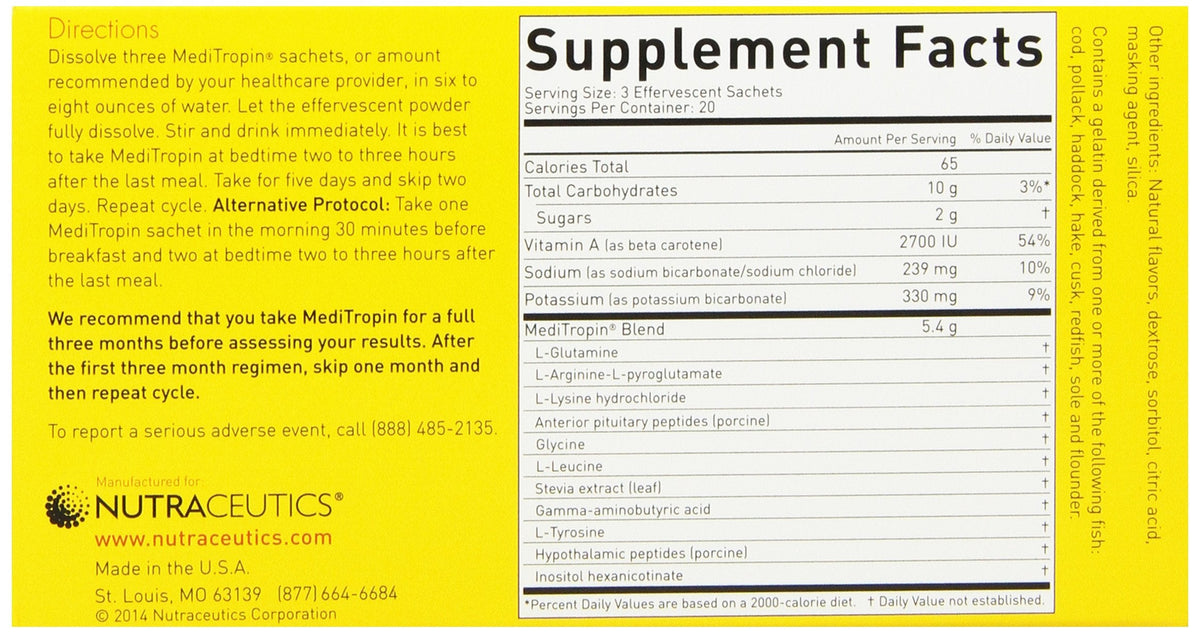 Nutraceutics Meditropin – Anti-Aging Amino Acid Supplement for Adults – Supports Natural Growth Hormone Production, Vitality & Recovery – 60 Sachets