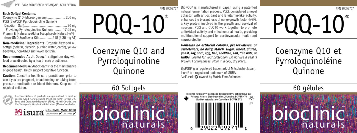 Bioclinic Naturals - CerebroVital PQQ-10 60 softgels