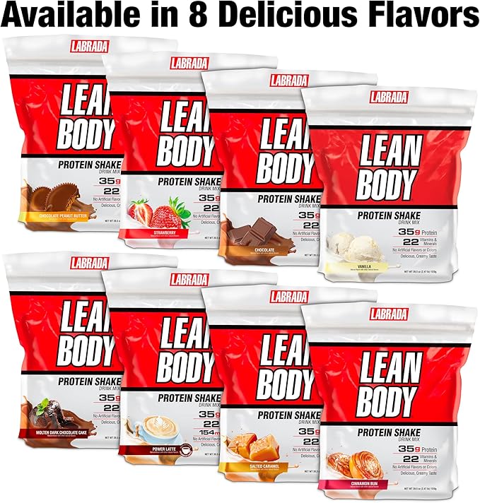 Labrada Nutrition Lean Body Hi-Protein Meal Replacement Shake, Cinnamon Bun, 2.47 Pound Packaging May Vary