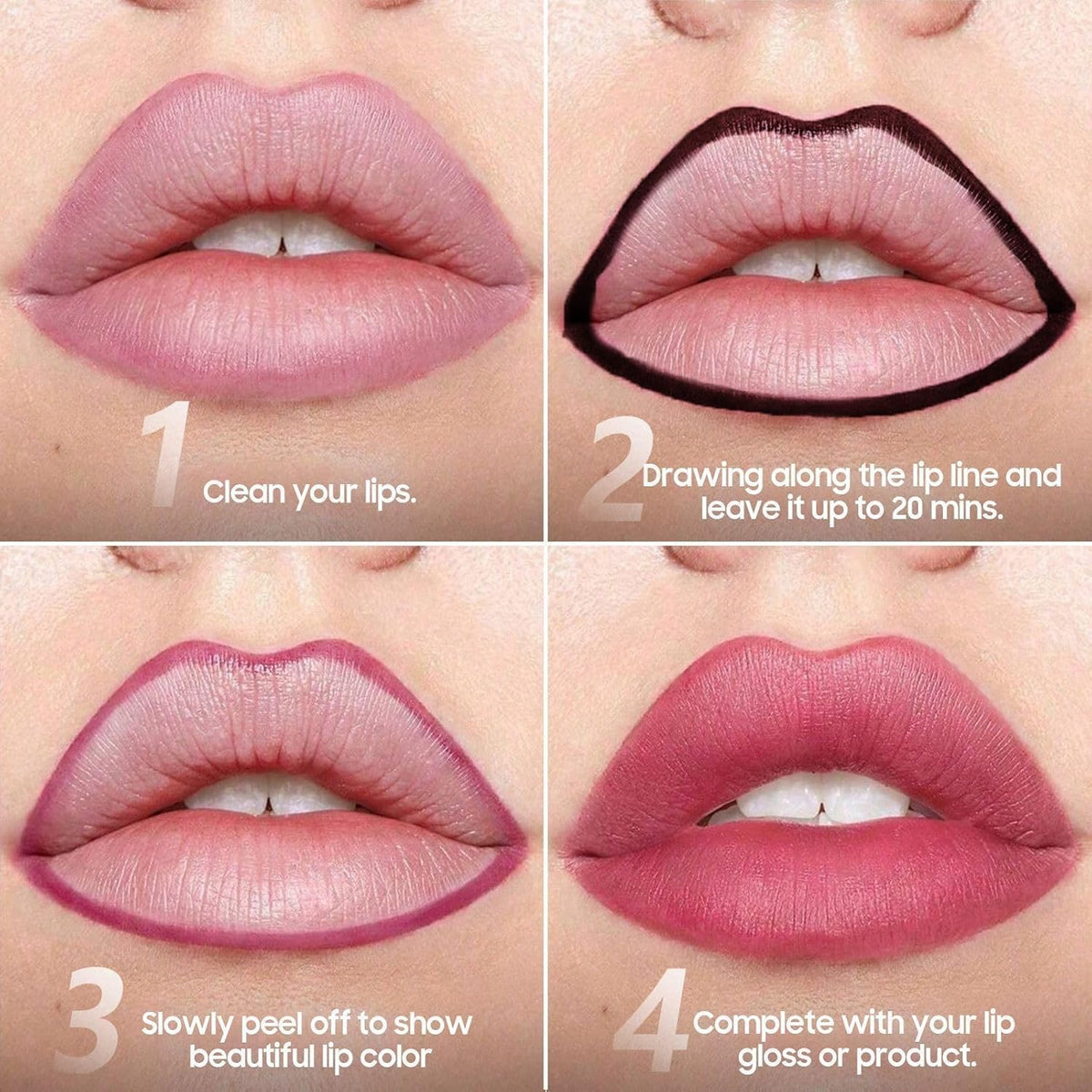Lip Stain Peel Off - Lip Liner Waterproof, Lip Liner Stain Transfer Proof & Plumping, Moisturizing Non-Stick Cup Matte Finish Stay On All Day, Coral Color