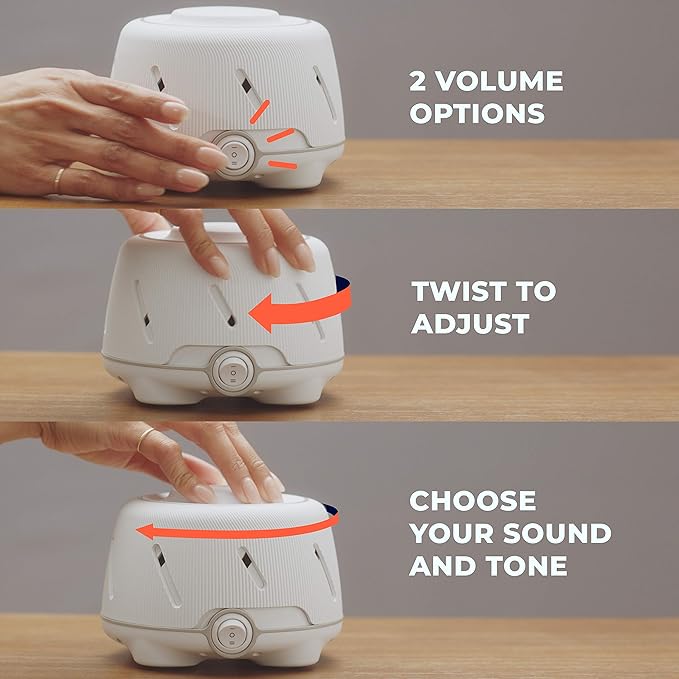 Yogasleep Dohm (White/Gray) & Travel Case (2 Piece Set) The Original White Noise Machine with Natural Sound from a Real Fan, Sleep Aid & Noise Cancelling For Adults & Baby, Office Privacy & Meditation