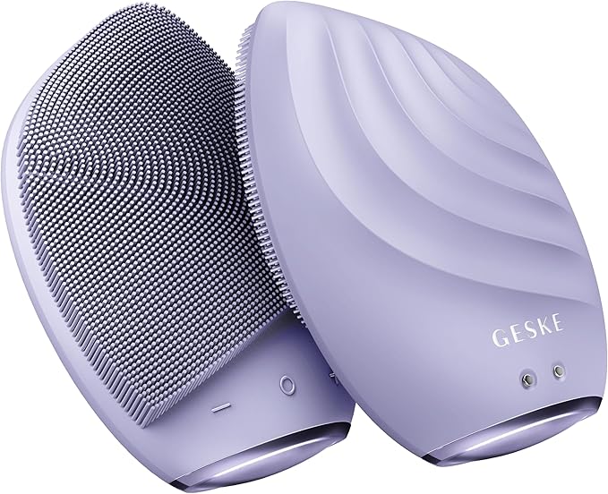 SmartAppGuided™ Sonic Facial Brush 5 in 1 | Vibrating Electric Facial Cleansing Brush | Soft Silicone Brush | Professional Facial Cleanser | Skin Cleanser & Exfoliator | Face Massager