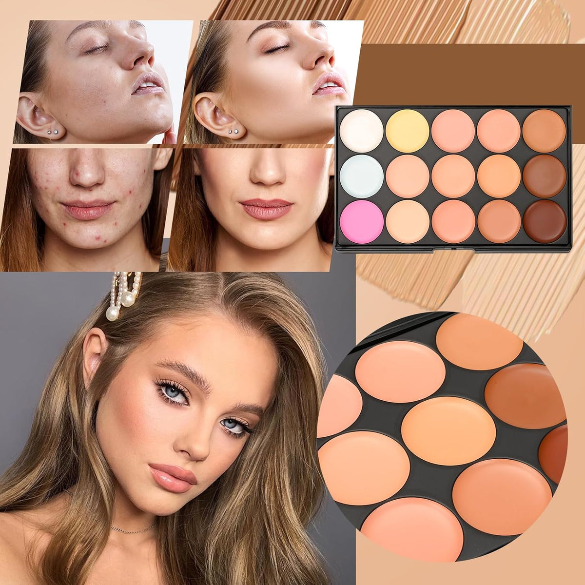 All in One Professional Makeup Kit for Women Girls Holiday Makeup Gift Sets Xmas Essential Bundle Include Eyeshadow Palette Lipstick Blush Concealer Eyeliner Mascara Brush Eyebrow Pencil