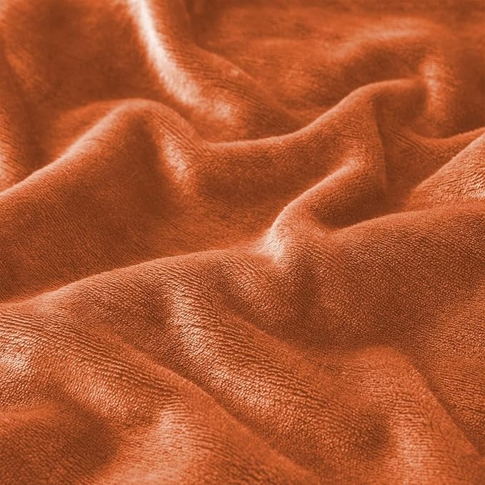 IR Imperial Rooms Rust Sherpa Blankets Queen Size for Bed - Wholesale Bulk Pack of 9 Sherpa Blankets - Soft Fluffy Throw Blanket for Hotels, Guest Bedroom, 90x90 Inches