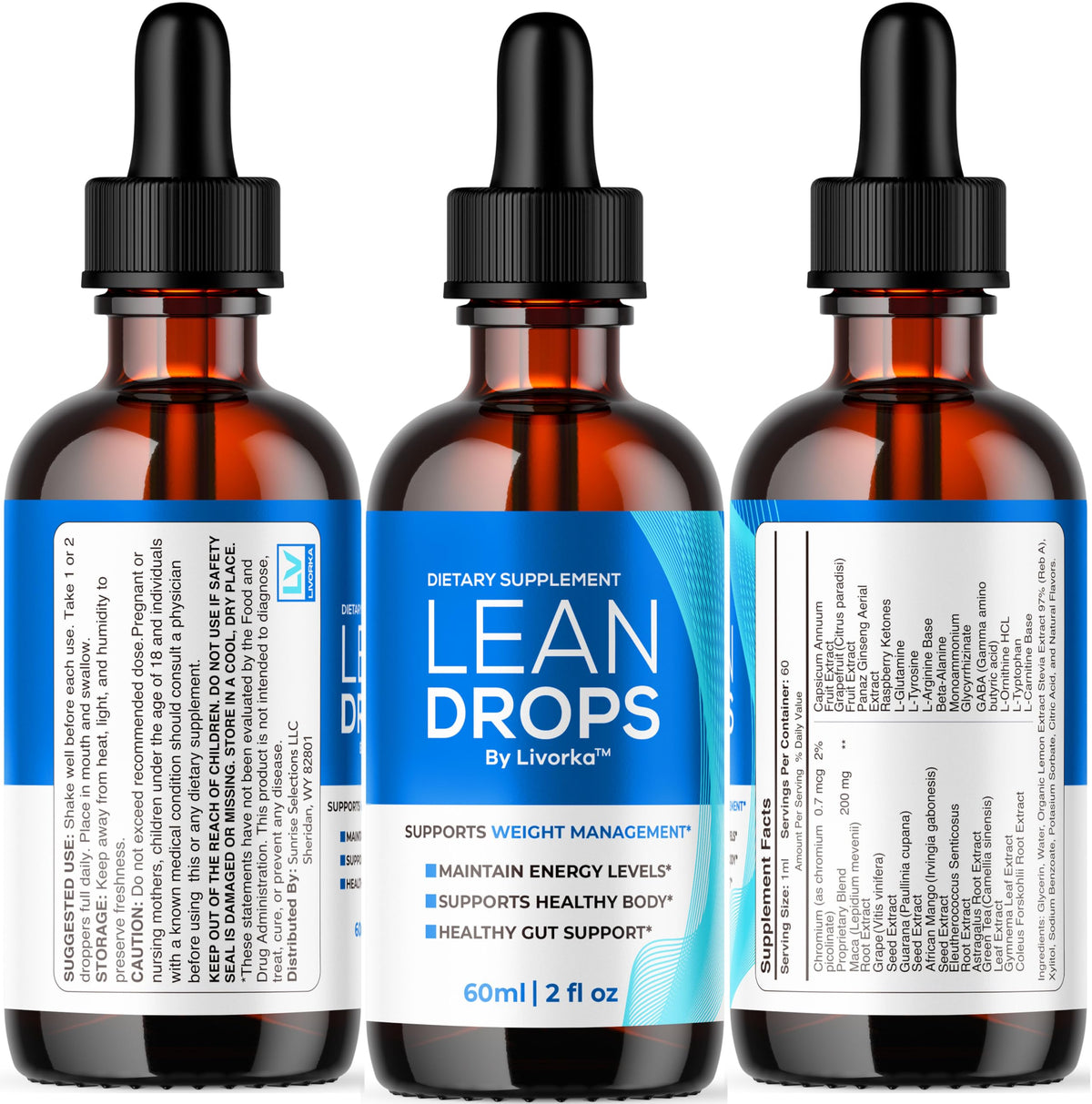 (5 Pack) Lean Drops – LeanDrops Liquid Formula, Original Lean Drops Supplement All Natural Premium Advanced Formula, Leandrops Support for Overall Wellness and Support Health, 5 Bottles for 5 Months