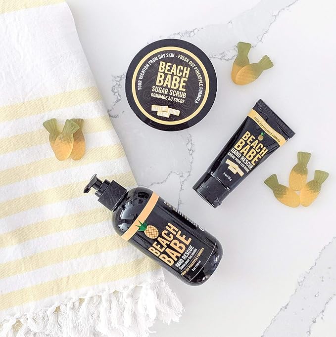 Walton Wood Farm Sugar Scrub (Beach Babe) Fresh-Cut Pineapple Scent Vegan-Friendly and Paraben-Free 8 oz