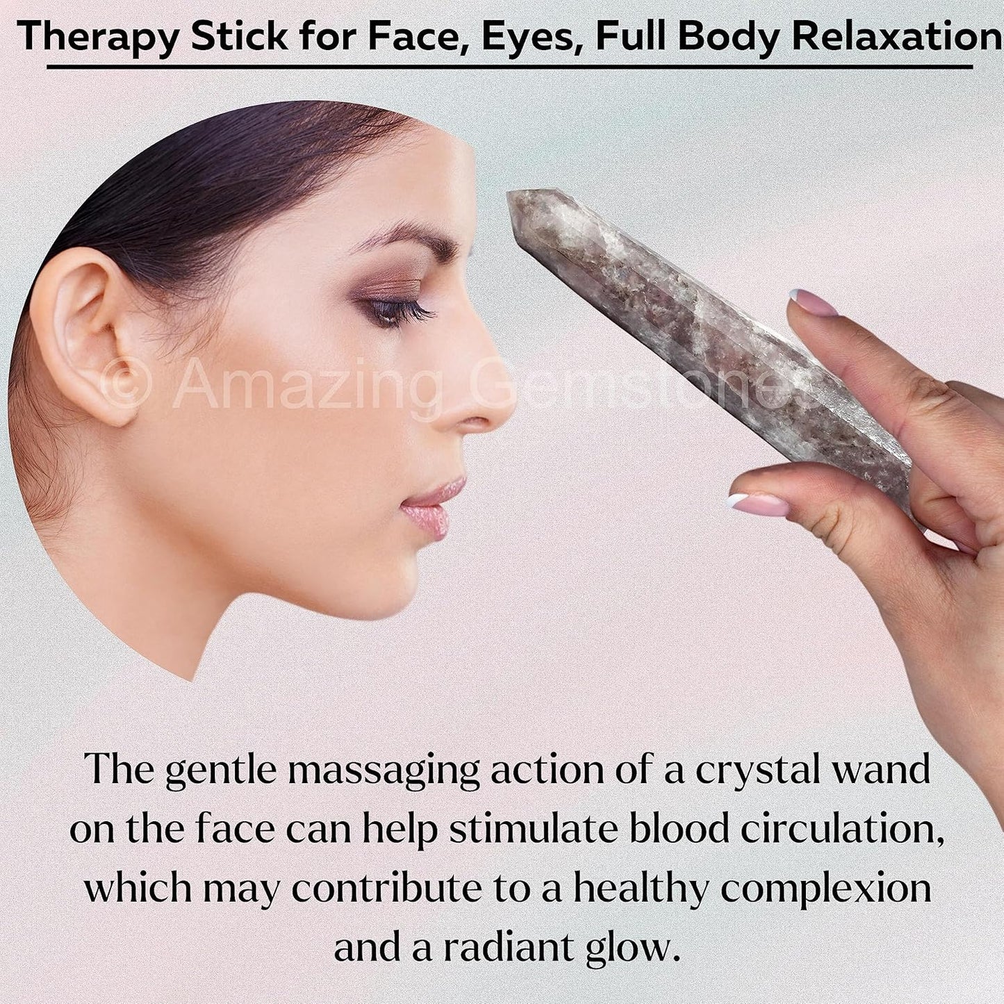 Amazing Gemstone Lepidolite Crystal Wand Massage Stick - Pelvic Wand Gua Sha for Adults - Crystals and Healing Stones Massage Wands for Adults Gifts (Pointed)