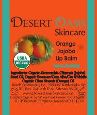 Orange Hand Salve with over 50% Jojoba Oil plus 2 Organic Orange Lip Balms with over 70% Jojoba Oil. 100% Natural. By Desert Oasis Skincare (1 fl oz/29 ml)