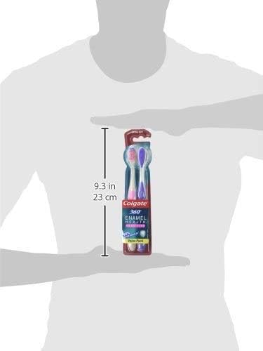 Colgate 360 Extra Soft Toothbrush for Sensitive Teeth and Gums with Tongue and Cheek Cleaner - 2 Count