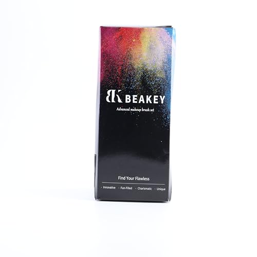 BEAKEY Makeup Brushes Sets, Brush Sets with Makeup Sponges (10+2pcs, with Black Case)