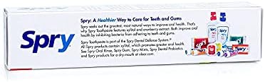 Spry Natural Xylitol Toothpaste 5oz for Adults and Kids - Fluoride Free, Gentle for Sensitive Teeth Whitening and Remineralizing, Breath Freshening, Mouth Moisturizing, Spearmint (Pack of 2)
