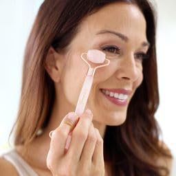 Rose Quartz Face Roller & Gua Sha Set Brazilian Natural Stone Anti Aging All Skin Types Jade Face Sculpting Face Massager for Women and men Face & Eyes Massager