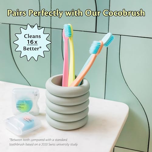 Cocofloss Woven Dental Floss, Refills Set, Dentist-Designed Oral Care, Mint, Waxed, Expanding, Vegan, Kid-Friendly String Floss with Coconut Oil, 3 Refill Spools (33 yd Each)