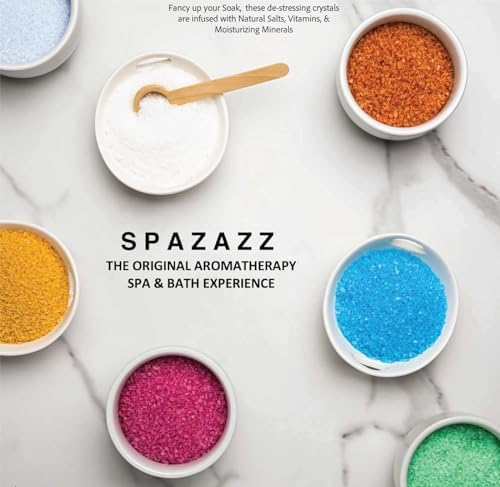 Hot Tub & Spa Aromatherapy Bath Salt Crystal Scents Spazazz Destinations Collection Bundle Aloha Paradise, Big Apple, City of Love, Cherry Blossom - Skin Moisturizer - Will Not Damage Spas & Hot Tubs