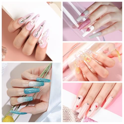 Peacecolor Acrylic Nail Kit with Drill, 40pc Nail Kit Acrylic Set for Beginners with Everything Gel Polish U V Light Decorations Home Salon Gift Set