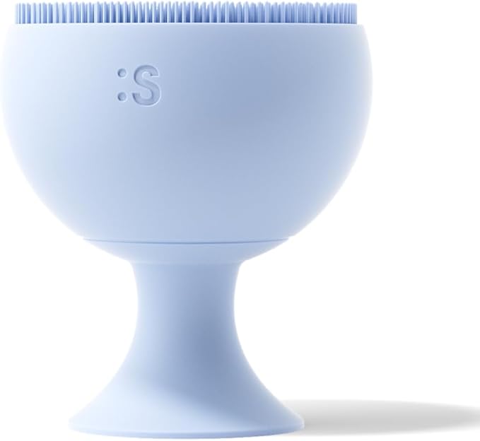 Sxnse Palm Silicone Face Scrubber – Compact Electric Facial Cleansing Brush for Acne, Pores & Makeup – Waterproof Face Exfoliator with 3 Speeds – Rechargeable Skincare Tool for Sensitive Skin (Arctic)
