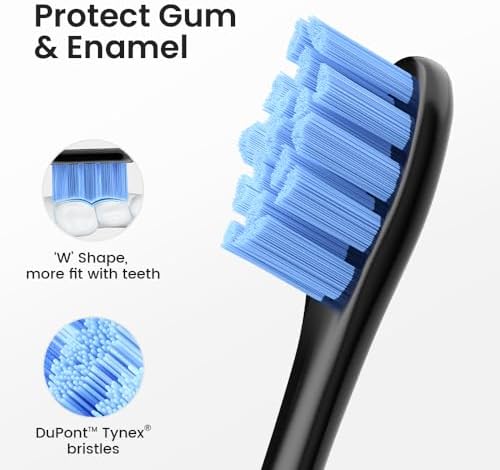 Oclean Electric Toothbrush for Adults, 150 Days Battery Life Electric Toothbrush, USB Rechargeable Sonic Travel Toothbrush with 6 Brush Heads & Travel Case, 5 Modes and Smart Timer
