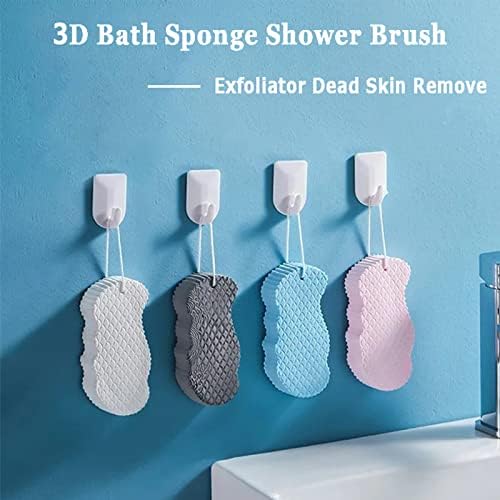 Super Soft Exfoliating Bath Sponge, Exfoliator Dead Skin Remove, 3D Bath Sponge Shower Brush, Sponge Bath Sponge for Adults Children and Pregnant Women (A-Pink)