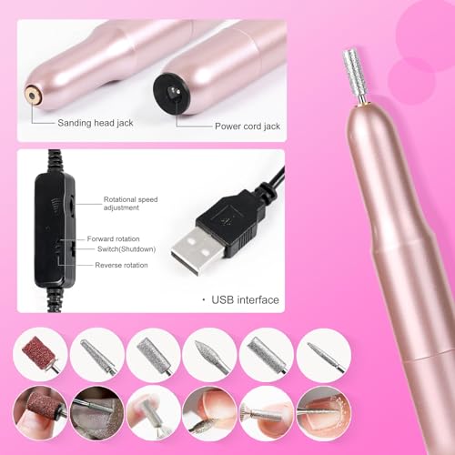 Acrylic Nail Kit with Drill & U V Light - Complete Starter Set for Beginners With Everything (Red)