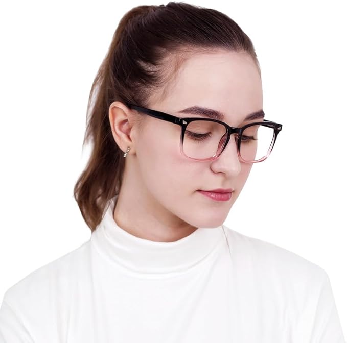 YEIN Bifocal Reading Glasses with Blue Light Blocking Lenses, Bifocal Reader for Women and Men, Vintage Square frame with Spring Hinge (+0.00/+1.75 magnification)