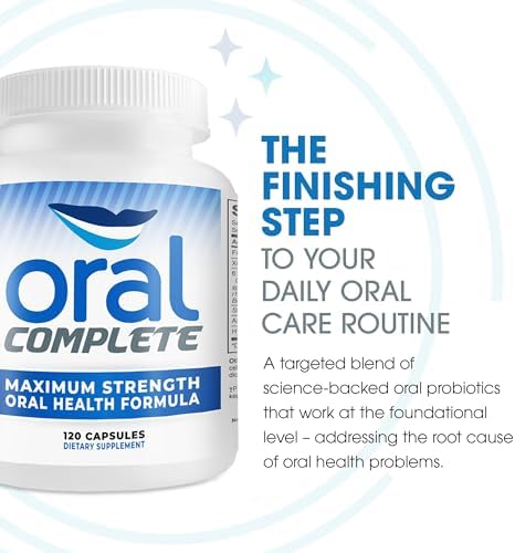Oral Complete 11-in-1 Dental Probiotics, Bad Breath Treatment Halitosis Tonsil Stone with Non-GMO with BLIS K12, Ashwagandha and Collagen, 120 Capsules