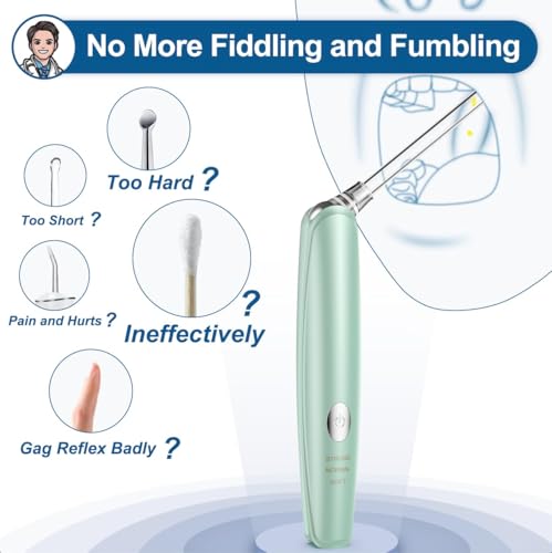Tonsil Stone Vacuum, Tonsil Stone Remover Kit, 3X Safe Suction, 150 Degree Rotate Electronic Tonsil Stone Remover,12 in 1 Tonsil Cleaner, Oral Lamp, 5X Magnifying Mirror, Water Flosser & Syringe