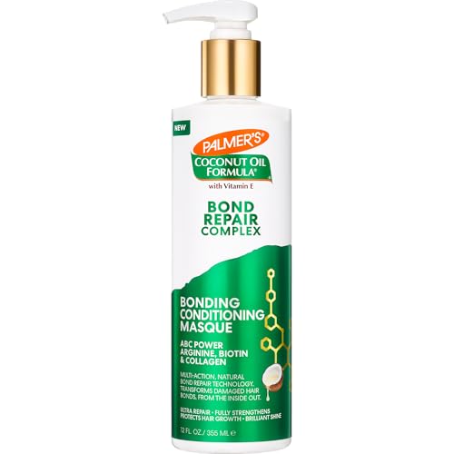 Palmer's Amino Bonding Complex Hair Mask, Intense Conditioning Masque Pack with Coconut Oil & Vitamin E, Heat Protectant, Anti Frizz, Adds Shine, Protects Hair Growth, All Hair Types, 12 fl. oz bottle