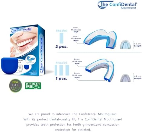 Pack of 3 Moldable Mouth Guard for Teeth Grinding Clenching Bruxism, Sport Athletic, Whitening Tray, Including 2 Regular and 1 Heavy Duty Guard (2 (LLL) Regular 1 (II) Heavy Duty)
