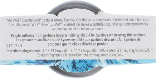 Air Wick Essential Oils Diffuser Mist Refill, Fresh Water Breeze, 1ct, Air Freshener