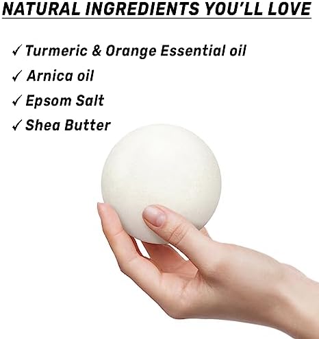 Natural Bath Bombs Luxurious Bath Foam Gift for Dry Skin Hydration Moisturizing Turmeric Arnica Orange Essential Oil Infused for A Blissful Experience