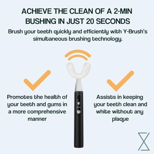 Y-Brush New Ultra Premium 2025 - Sonic Toothbrush 6 Brushing Modes - 6-Month Battery with USB-C, Advanced Plaque Removal, Whitening Technology, Clinically Proven - Adult