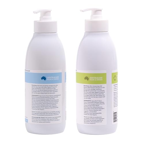 MooGoo Natural Milk Shampoo & Cream Conditioner Pack - For Itchy, Dry, Eczema, Psoriasis & Dandruff Prone Scalps – SLS, Silicone, Sulfate & Paraben Free - Natural & Gentle Formula – 2x 16.9 fl. oz.