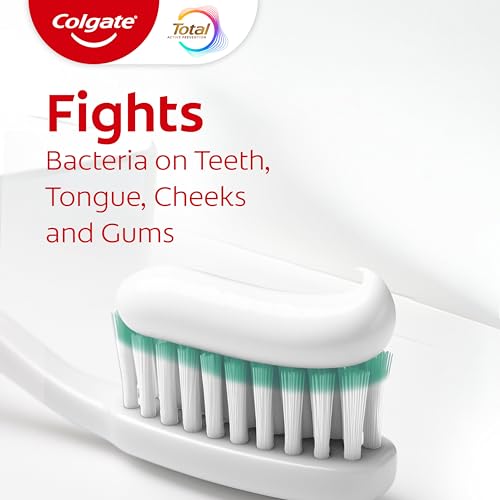 Colgate Total Whitening Toothpaste with Fluoride, 10 Benefits Including Sensitivity Relief and Stain Removal, Mint, 5.1 ounces (4 Pack)