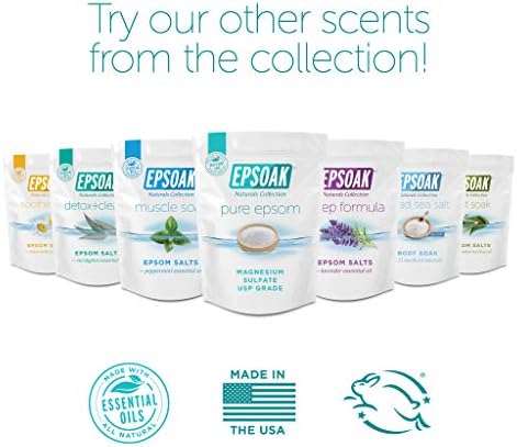 Epsoak Muscle Soak 4 lbs. - Speed Muscle Recovery, Soothe Aching Muscles, and Reduce Inflammation with Epsom Salt & Premium Eucalyptus & Peppermint Essential Oils (Qty 2 x 2 lb. Bags)