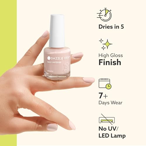 Dazzle Dry Nail Lacquer (Step 3) - Pinkies Up - A pale, barely-there pink with cool undertones. Sheer cream. (0.5 fl oz)