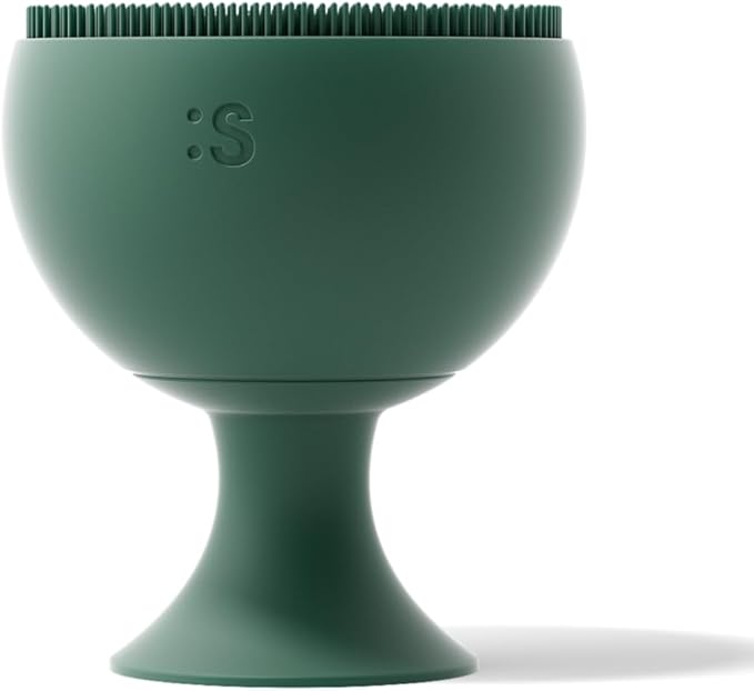 Sxnse Palm Silicone Face Scrubber – Compact Electric Facial Cleansing Brush for Acne, Pores & Makeup – Waterproof Face Exfoliator with 3 Speeds – Rechargeable Skincare Tool for Sensitive Skin (Forest)