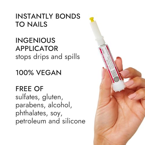 Beauty Secrets Drip & Clog Proof Nail Glue Bundled with Zebra Cushion Nail File Medium Coarse 180/100 Grit (2 Pack) by Beauty Secrets