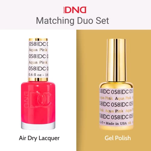 DND DC Gel Polish Set, Pink Collection, UV/LED Gel Polish and Air Dry Nail Lacquer, Matching Chip-Free Polish Duo, 017 Pink Bubblegum, 0.5 Fl Oz