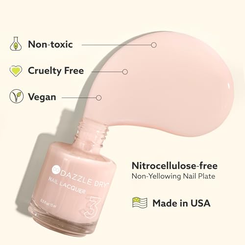 Dazzle Dry Nail Lacquer (Step 3) - Pinkies Up - A pale, barely-there pink with cool undertones. Sheer cream. (0.5 fl oz)
