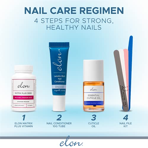 Elon Cuticle Oil for Nails w/Almond Oil Extract - Jojoba & Vitamin E - Softening & Hydrating Cuticles & Nails – Dermatologist Recommended – Bottle Size 0.5 oz