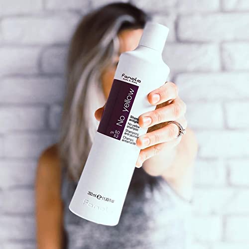 Fanola No Yellow Purple Shampoo - Purple Color Depositing Shampoo for Blondes, Bleached & Grey Hair - Formulated with Violet Pigment to Remove Brassy Tones from Hair - 11.8 Fl oz / 2 Pack