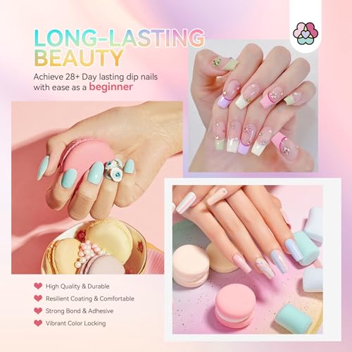 SAVILAND Dip Powder Nail Kit - 20 Summer Neon Colors with Base/Top/Activator/Brush Saver, Dipping Powder System for Starter with Keratin & Vitamin E Formula for Long-Lasting Home Manicure