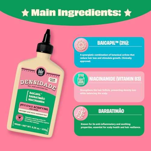 Lola From Rio - Densidade - Acidifying With pH 3.0/4.0, Improves Hair Resistance, Prevent Anti-Breakage and Fall, Protect Against Chemical Process, Balance hair pH 8.82 Fl Oz