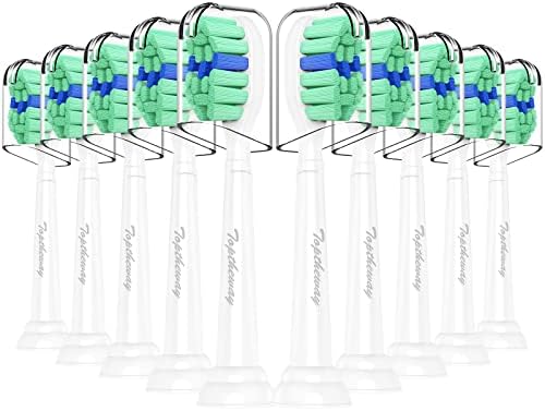Toptheway Toothbrush Replacement Heads Compatible with Philips Sonicare ProtectiveClean DiamondClean C2 G2 W 4100 5100 5300 Plaque Control, 10 Pack