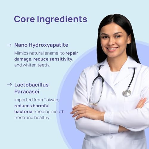 Whitebite Pro Color Correcting Toothpaste Tablets with Nano Hydroxyapatite | Fresh Breath & Natural Whitening | Travel-Friendly Toothpaste & Mouthwash | Fluoride and Plastic-Free (Peppermint)