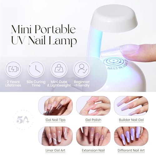 Tipex Instant Apex Nail Tips – Pre-Etched Acrylic Hard Gel Tips Kit for Flat Nails, Long Coffin Deep C Curve, Full Cover Press-On Nails for Beginners, UV Glue & LED Lamp Set