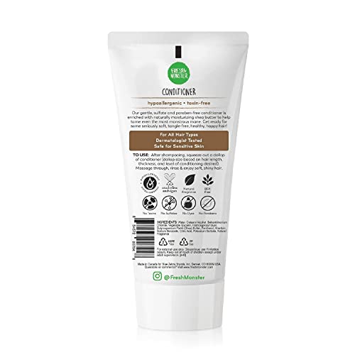 Fresh Monster Kids Hair Conditioner, Toxin-Free, Hypoallergenic & Natural, Hair Conditioner for Kids, Coconut (2 Pack, 6oz/each)