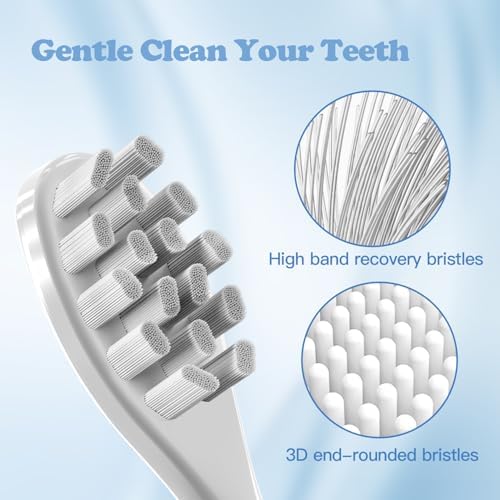 6 Pack Replacement Brush Heads Compatible with Oclean Electric Toothbrush Heads for Oclean Spark, Flow, X Pro, X Pro Elite, X Pro Digital, X Lite, X10, X Ultra, Air2, F1 (White)