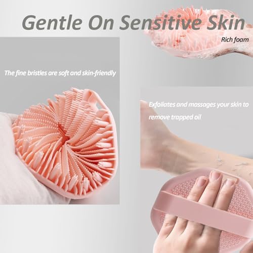 Suddies Body Scrubber, Silicone Body Scrubber, Silicone Loofah, Body Scrub Brush for Effective Showering Exfoliation, Travel Loofah for Women & Men for Delicate Skin (Black)